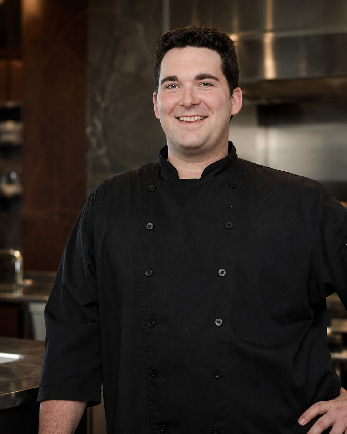 Chef Ben McManus in a professional kitchen